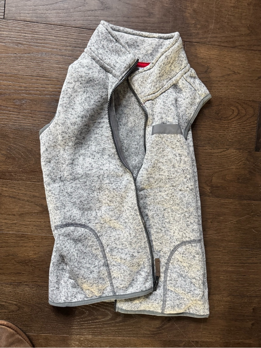 Light Heather Gray Sleeveless Zip Vest